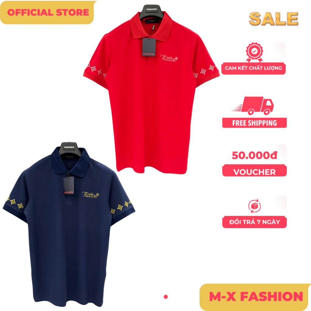 ÁO polo nam cổ tròn họa tiết tay ngắn phong cách trẻ trung chuẩn from