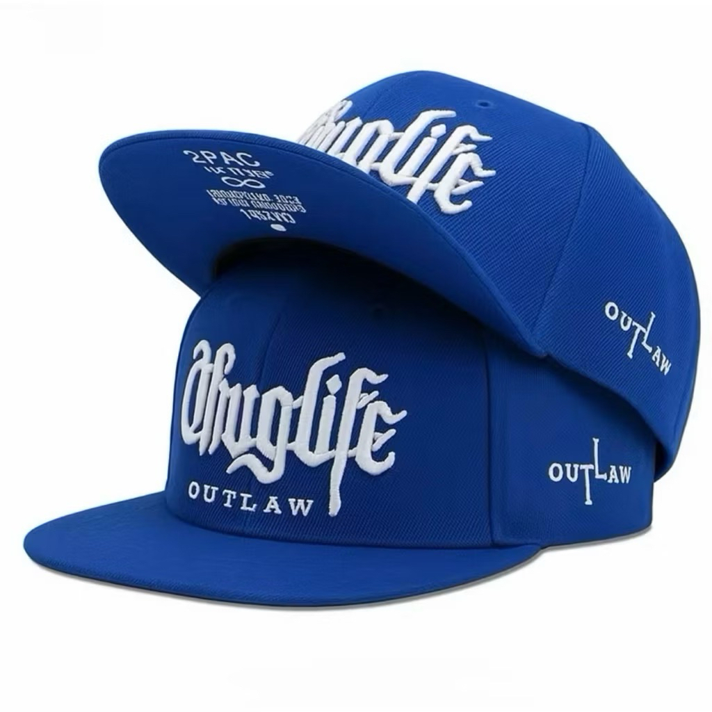 Mũ hiphop 2pac in kết dưới - Nón lưỡi trai thuglife kaki phối màu kèm khoá nhựa bấm mang ngược siêu ngầu