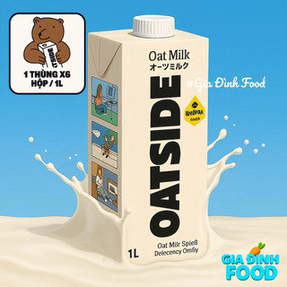 Thùng 6 HỘP 1L, Lốc 3 HỘP - Sữa Yến Mạch Oatside Không Đường Ít Calo, Oatside Socola 1L/180ML
