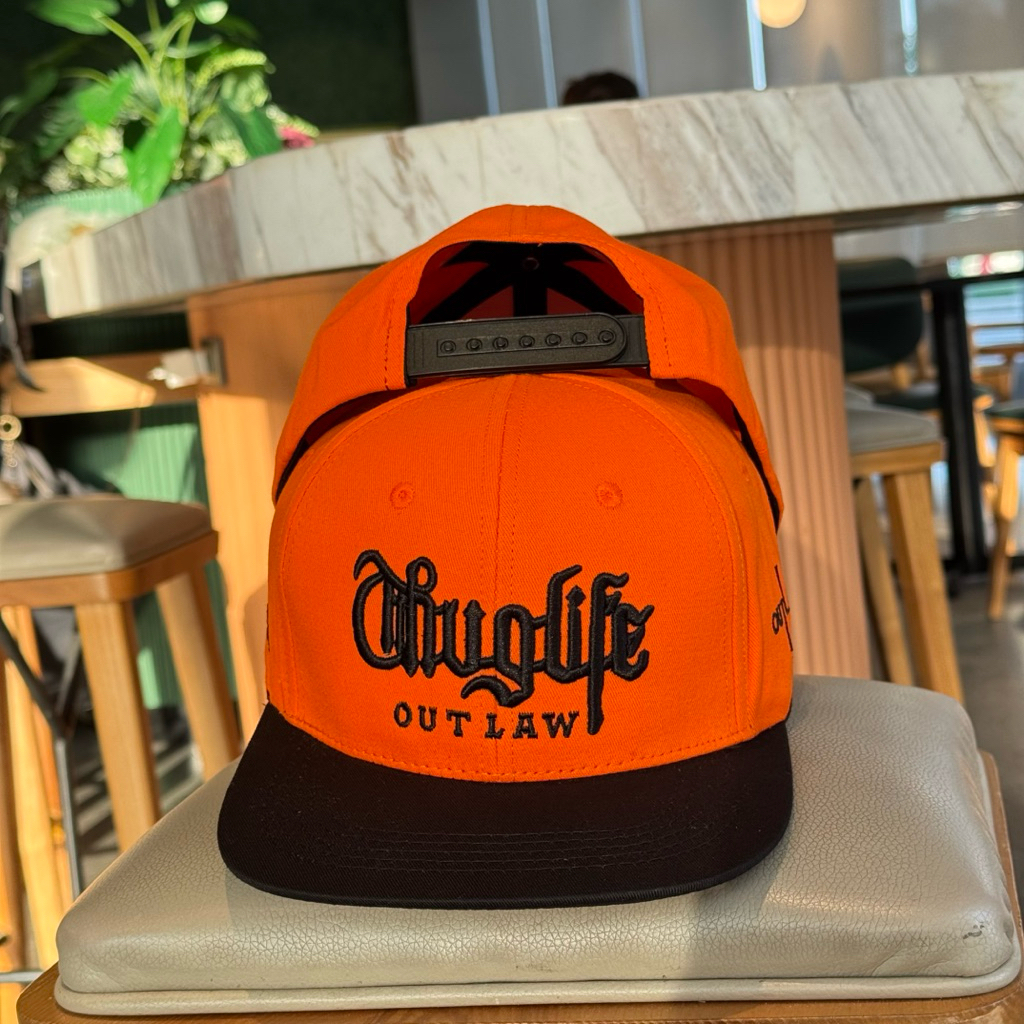 Mũ hiphop 2pac in kết dưới - Nón lưỡi trai thuglife kaki phối màu kèm khoá nhựa bấm mang ngược siêu ngầu