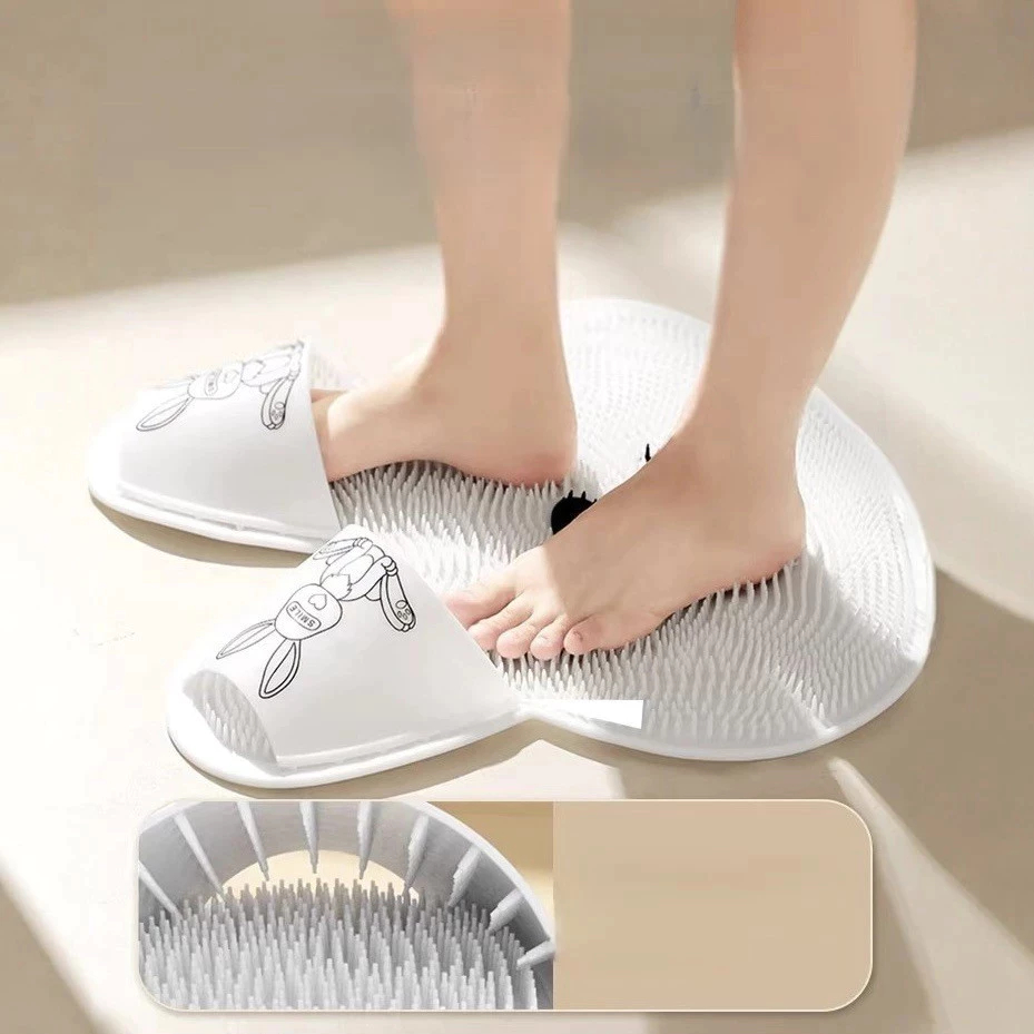 Thảm Chùi Chân Massage Dễ Thương Hình Thỏ - Thảm Chống Trượt Silicon Dùng Làm Sạch Chân