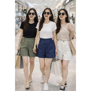Short nữ linen lưng thun