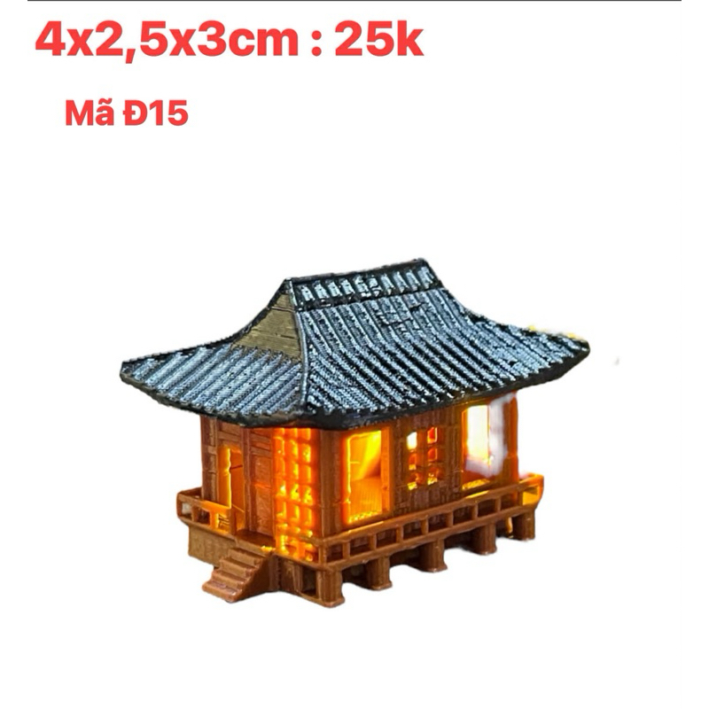 Mô hình chùa tháp cổ phong cách Trung Hoa in 3D sắc nét - trang trí tiểu cảnh, bán cạn, terrarium