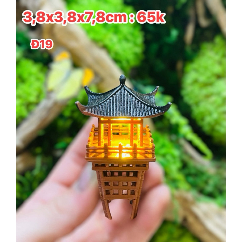 Mô hình chùa tháp cổ phong cách Trung Hoa in 3D sắc nét - trang trí tiểu cảnh, bán cạn, terrarium