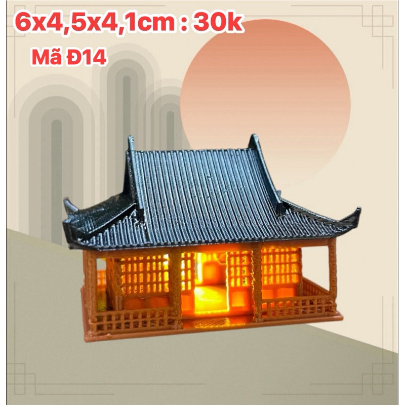 Mô hình chùa tháp cổ phong cách Trung Hoa in 3D sắc nét - trang trí tiểu cảnh, bán cạn, terrarium