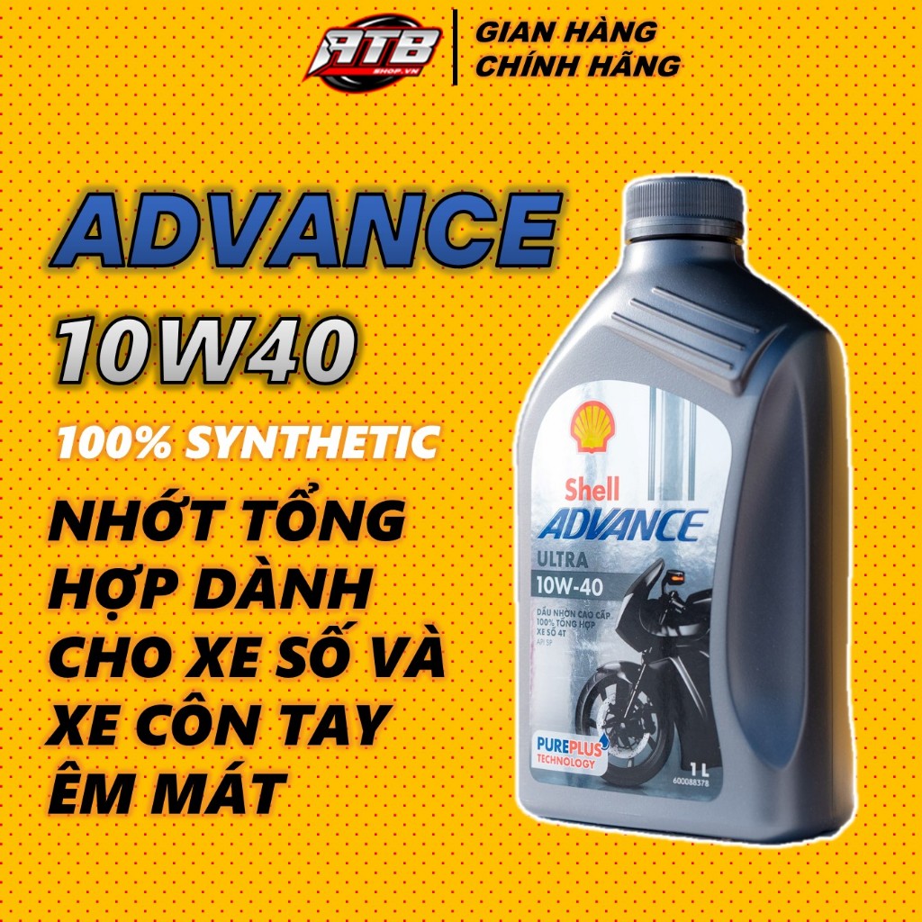 Nhớt xe số xe côn tay Shell Advance Ultra 10W-40 1L Chính hãng | Shopee ...