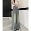 Quần Jeans ống Rộng, Quần jean bò rộng 2Túi giả gấu to Dáng đẹp LN