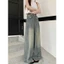Quần Jeans ống Rộng, Quần jean bò rộng 2Túi giả gấu to Dáng đẹp LN