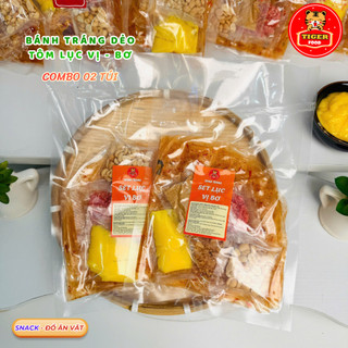 Bánh tráng dẻo tôm lục vị chà bông 💖TIGER FOOD💖 Bánh tráng dẻo tôm cuộn full topping 7 món siêu ngon - Đồ ăn vặt Snack