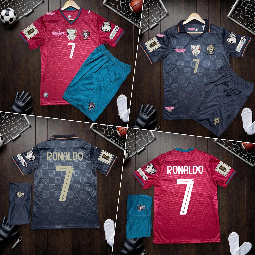 (Free Ship - Bộ Đồ Bóng Đá Đội Bồ Đào Nha 2026 - Áo Ronaldo 7 Chất Liệu Polyester Hàng Đầu