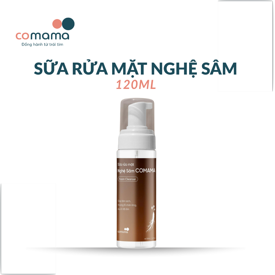Comama Bọt Rửa Mặt Nghệ Sâm 120ml Làm Sạch Dịu Nhẹ Cho Mọi Loại Da Giúp Cung Cấp Độ Ẩm Thoáng Sạch Mềm Mịn