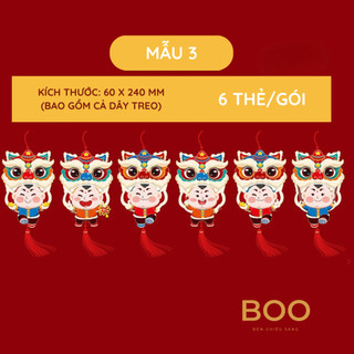 Set 6 Liễng Treo Tết 2026 Trang Trí Mai Đào Quất chất liệu Bìa Cứng