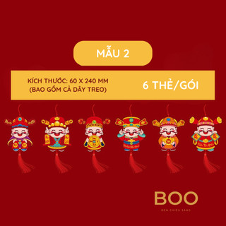 Set 6 Liễng Treo Tết 2026 Trang Trí Mai Đào Quất chất liệu Bìa Cứng