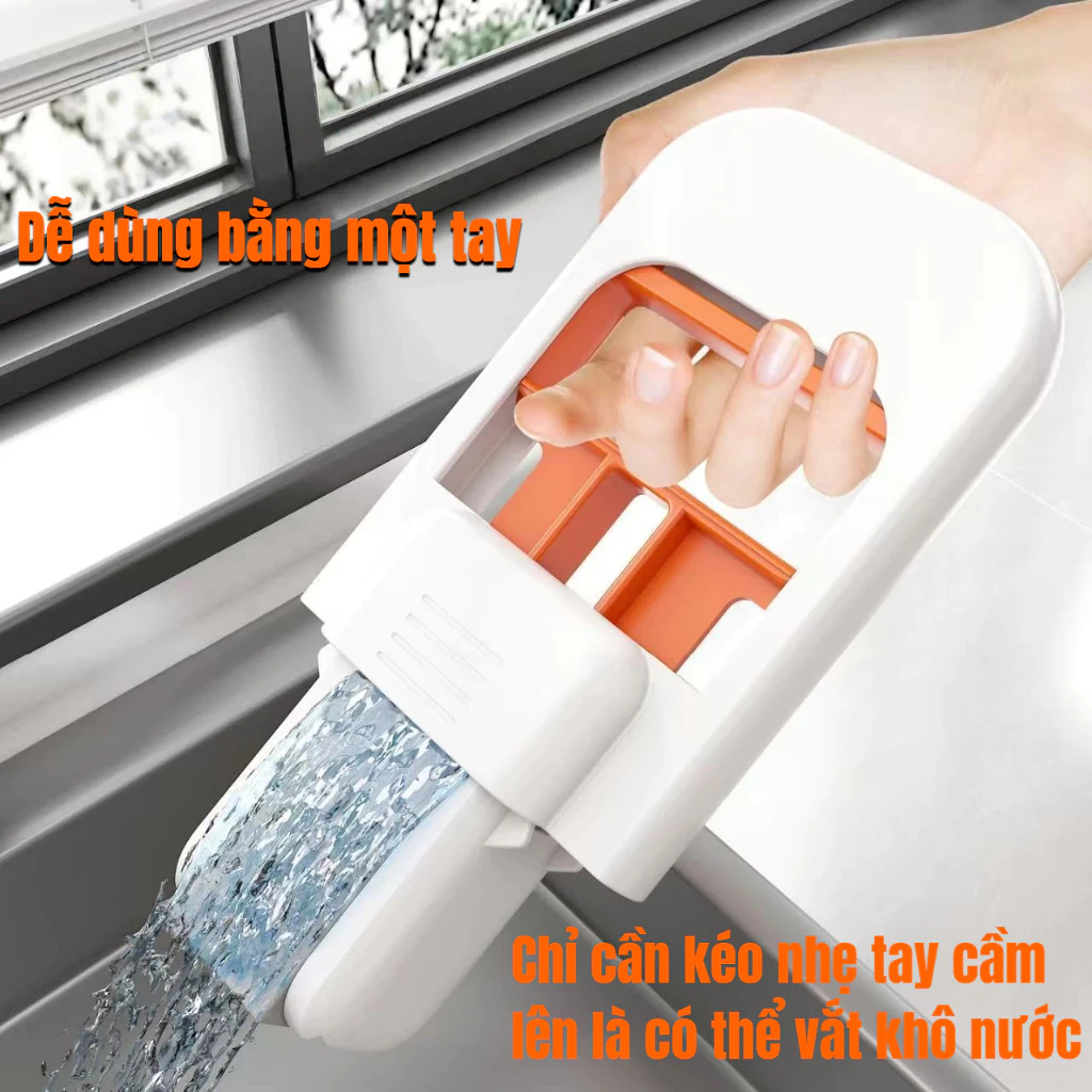 Combo 3 Cây Lau Bếp Mini Tự Vắt Đầu Bọt Biển Thấm Hút Nhanh Lau Sạch Không Bẩn Tay