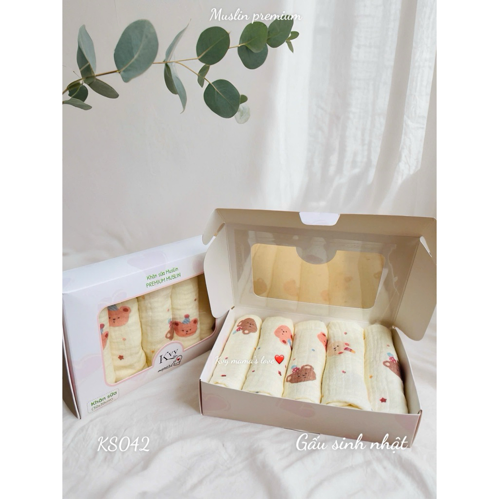 [ Kvy ] SET 5 VÀ 10 Khăn sữa muslin 2 lớp cho bé yêu trải nghiệm Sản phẩm