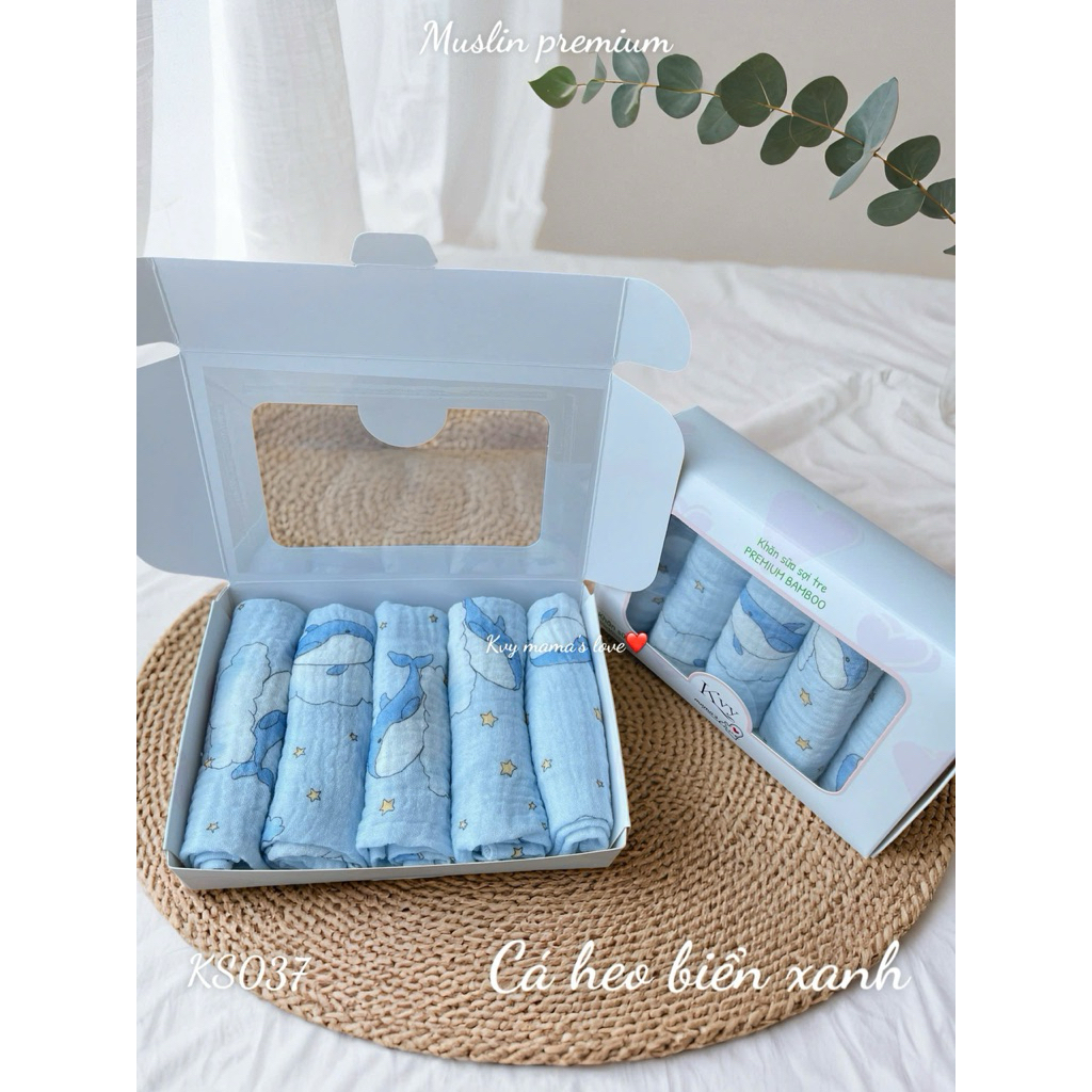 [ Kvy ] SET 5 VÀ 10 Khăn sữa muslin 2 lớp cho bé yêu trải nghiệm Sản phẩm