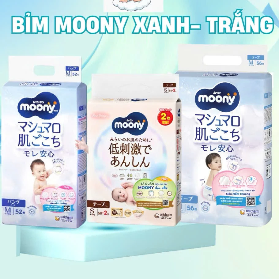 Bỉm Moony dán/ quần nội địa Nhật các size cho bé yêu