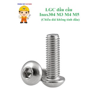 50 cái M3-M5 bulong lục giác chìm đầu cầu inox304 M3-M5