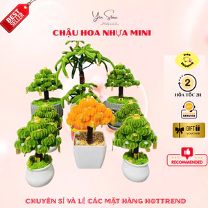 Chậu Nhựa Mini Có Sẵn Mút Đựng Hoa Kẽm Nhung Handmade DIY YENSTORE