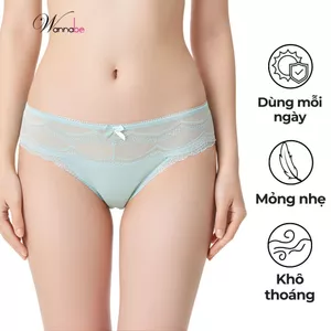 Quần lót nữ WANNABE quần chíp ren trong suốt màu pastel tôn vinh vẻ xinh đẹp của người mặc QLR23