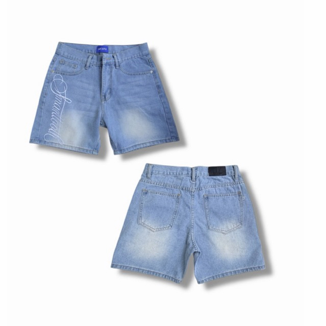 QUẦN SHORT JEAN THIẾT KẾ 2 MẪU THÊU CHỮ Ver1 & NGÔI SAO Ver2, JEAN COTTON, ĐL 360Gsm - Form TMT.STU LOCAL BRAND | TMTD23