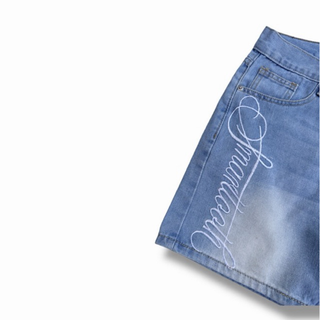 QUẦN SHORT JEAN THIẾT KẾ 2 MẪU THÊU CHỮ Ver1 & NGÔI SAO Ver2, JEAN COTTON, ĐL 360Gsm - Form TMT.STU LOCAL BRAND | TMTD23