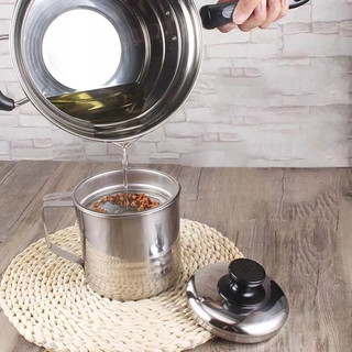 Ca Lọc Dầu Ăn Inox 304 Cao Cấp 1.3L - Bình Đựng Dầu Có Lưới Lọc Cặn Siêu Mịn, Vòi Rót Chống R