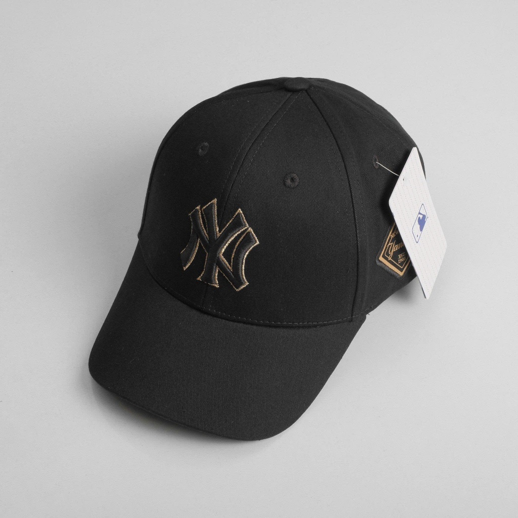 Mũ Nón Lưỡi Trai MLB Meowist logo NY chất liệu vải Kaki Black 2 , Thời trang, Phong Cách