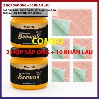 (TẶNG 10 KHĂN) COMBO 2 Sáp Ong Đánh Bóng Đồ Gỗ Beewax, Làm Sạch, Phục Hồi, Che Xước, Dưỡng Ẩm Chống Mốc 100% Tự Nhiên80G