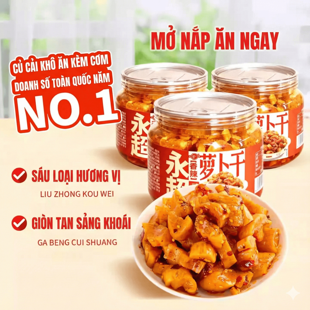 Củ Cải Muối Tứ Xuyên Giòn Cay 400g - Ca La Thầu Ăn Liền 2 Vị (Cay Tê/Cay Vừa) Đậm Đà, Đồ Ăn Kèm Cơm Luka Food