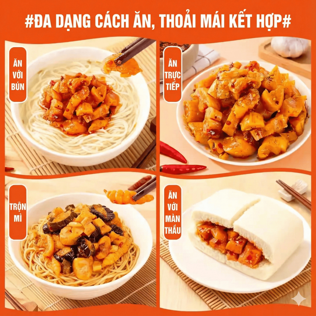 Củ Cải Muối Tứ Xuyên Giòn Cay 400g - Ca La Thầu Ăn Liền 2 Vị (Cay Tê/Cay Vừa) Đậm Đà, Đồ Ăn Kèm Cơm Luka Food