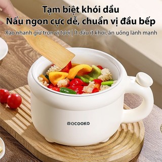 Nồi lẩu đa năng Qcooko kèm xửng 1,6l nồi lẩu điện mini, nồi nấu, lẩu, xào, chiên rán - Bảo hành 12 tháng