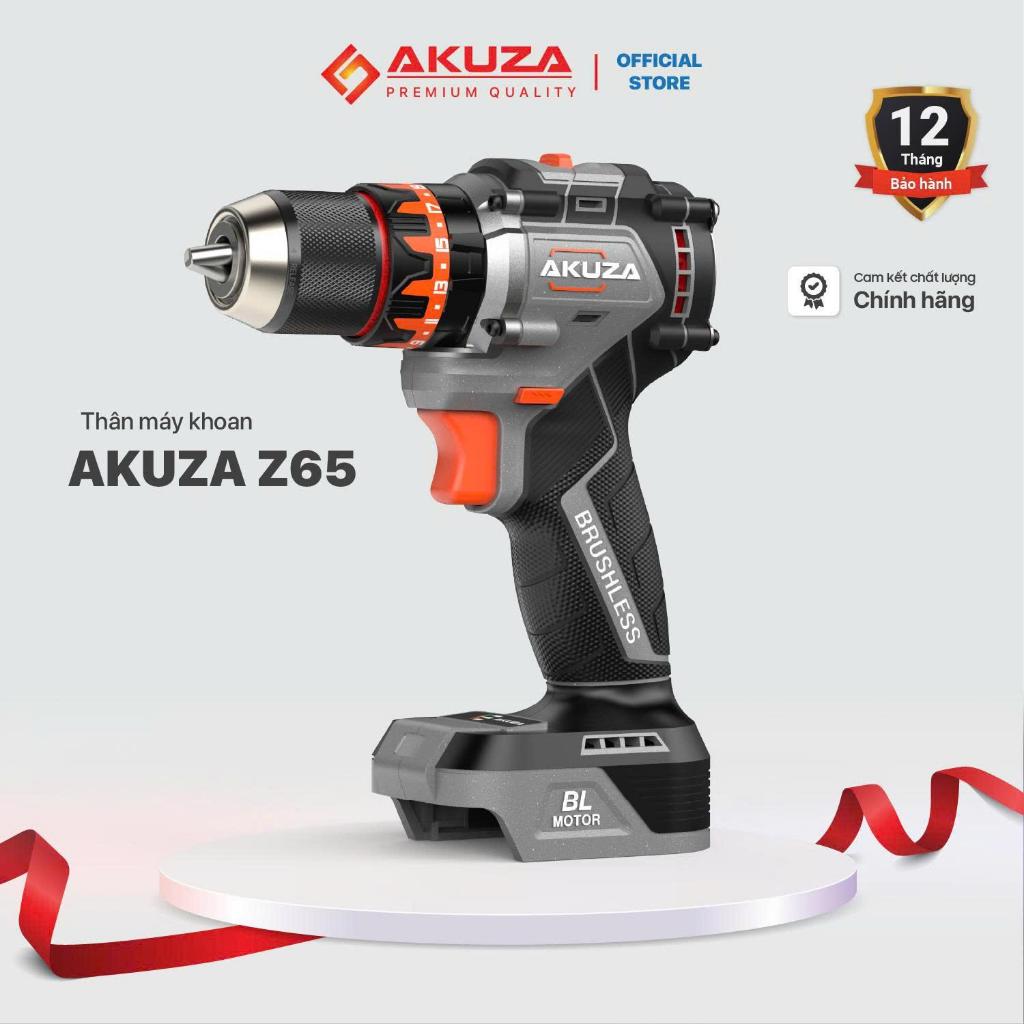 Máy Khoan pin Akuza Z65-Không Chổi Than, Đầu Kẹp 13mm,Lực 65Nm-Motor không chổi than-Móc kim loại