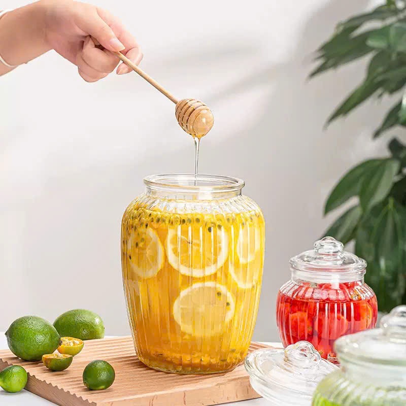 Combo 3 Hũ Thủy Tinh Sọc Hình Quả Bí – Đựng Gia Vị, Ngâm Trái Cây, Đồ Khô (Nhiều Dung Tích)