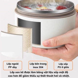 Hộp Cơm Giữ Nhiệt Inox 304 Cao Cấp (3-4 Tầng), Cặp Lồng Cơm Văn Phòng Hâm Nóng Cách Thủy, Chống Tràn