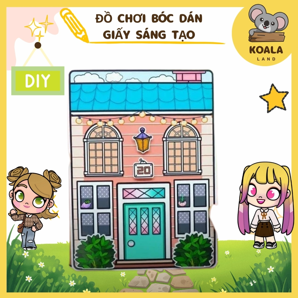 Đồ chơi cho bé ngôi nhà búp bê giấy Toca Life World Quiet Book#35 Aesthetic Mansion In Quiet Book