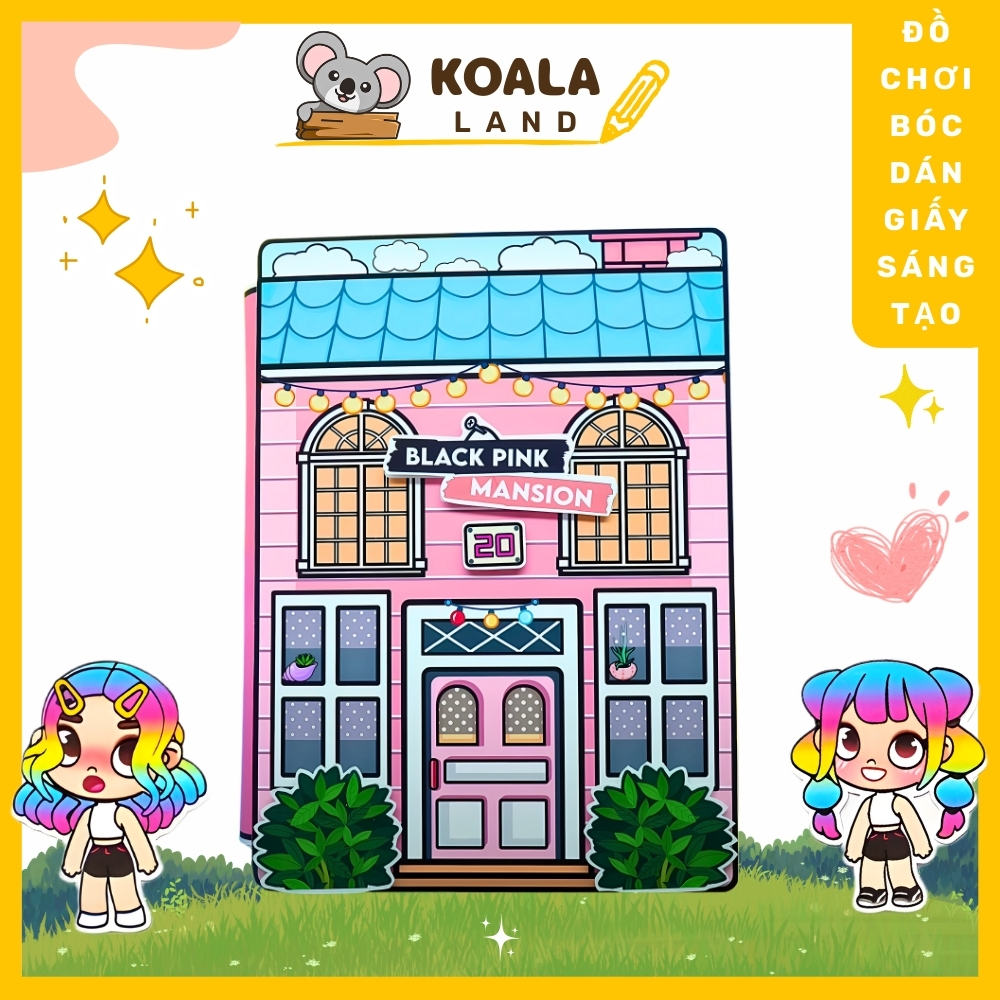 Búp bê giấy AVATAR Black Pink Mansion Quiet Book -ĐỒ CHƠI THỦ CÔNG DIY