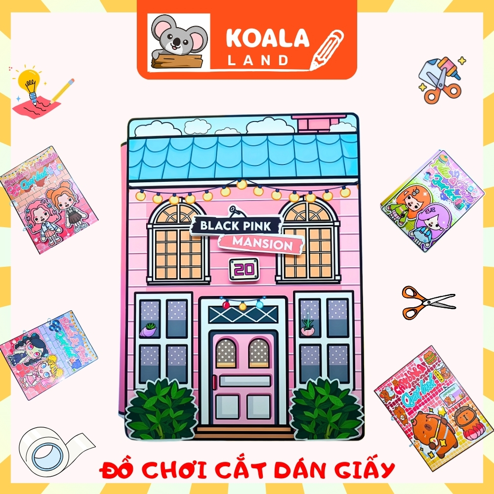 Đồ chơi giấy ngồi nhà búp bê bằng giấy tocaboca life word Blackpink thủ công DIY