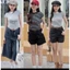 Áo Thun Babytee Cộc Tay Viền Đen Hoạ Tiết Kẻ Vằn Chất Cotton Co Dãn Ôm Body