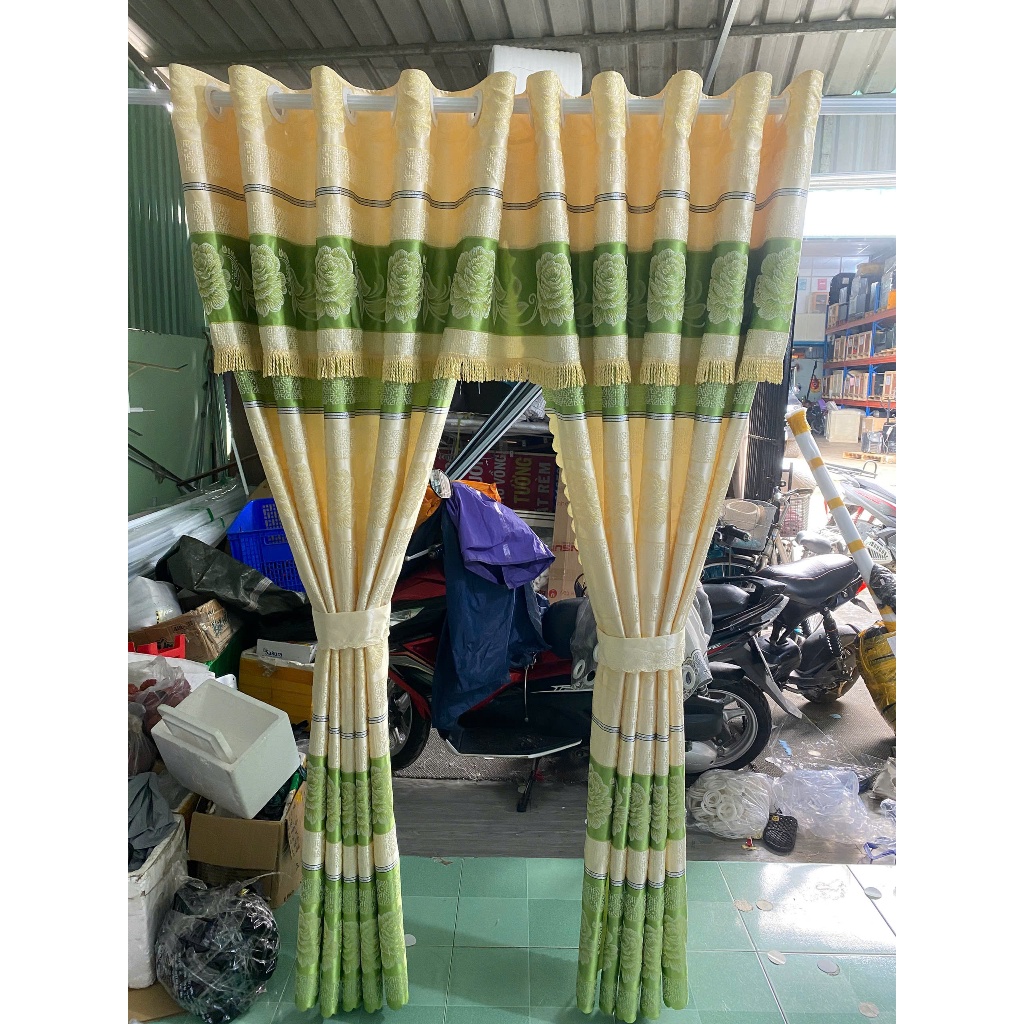 Trọn bộ cửa buồng gấm hoa văn ( không thanh treo & có thanh treo ) RÈM CỬA VIỆT HÀN