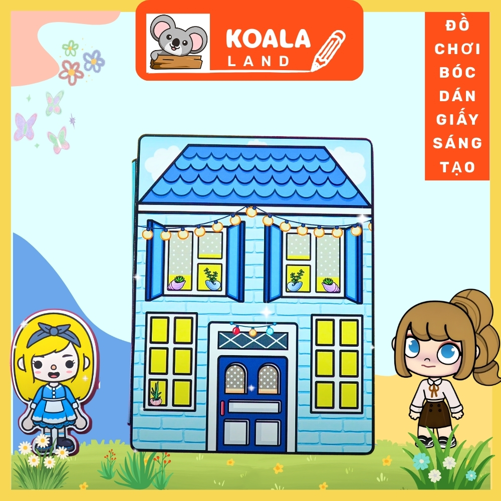 ĐỒ CHƠI NGÔI NHÀ BÚP BÊ GIẤY CẮT THỦ CÔNG DIY - Ngôi nhà của bé The Girl In the Blue House -