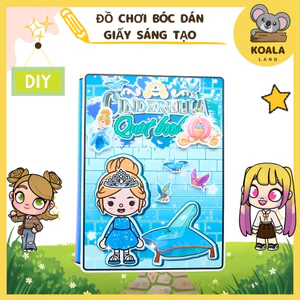 đồ chơi cho bé gái đồ chơi kuromi cô tiên xanh Đồ chơi giấy ngồi nhà búp bê, đồ chơi giấy tocaboca Cinderrella Quiet