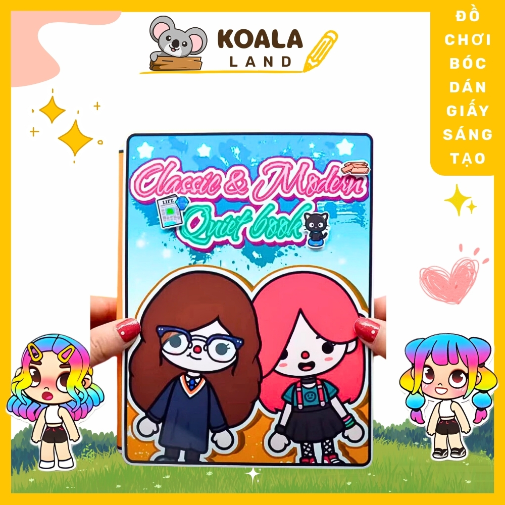 đồ chơi học liệu bóc dán thông mình cho bé Ngôi nhà Âm Nhạc và Thời Trang Wednesday - sweetie pie