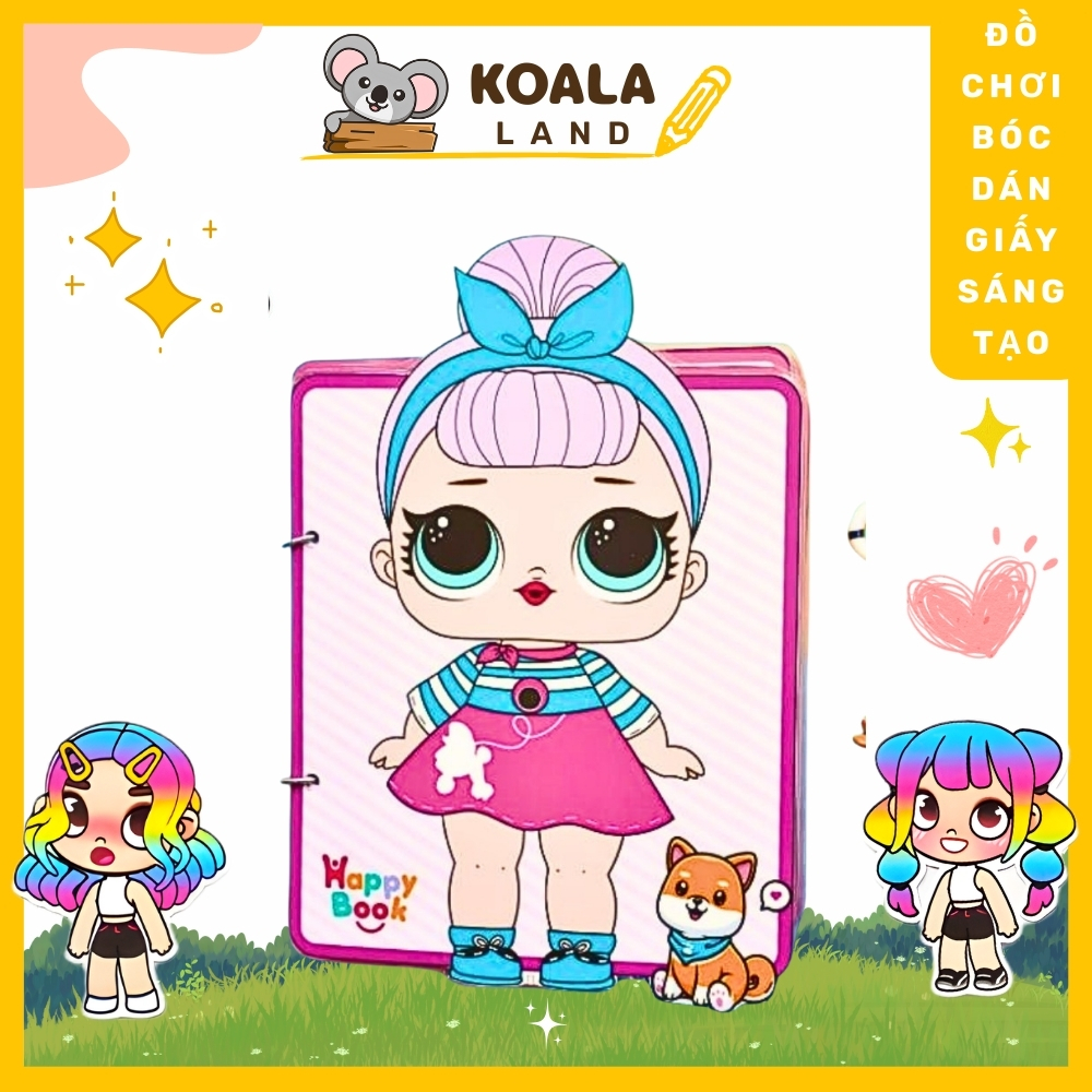 Học liệu bóc dán ngôi nhà búp bê, học liệu bóc dán thay đồ cho búp bê công chúa thời trang Happy Book,Học Liệu Montessth
