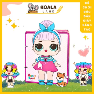 Học liệu bóc dán ngôi nhà búp bê, học liệu bóc dán thay đồ cho búp bê công chúa thời trang Happy Book,Học Liệu Montessth