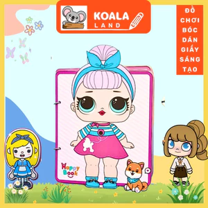 Học liệu bóc dán ngôi nhà búp bê Happy Book,Học Liệu Montess