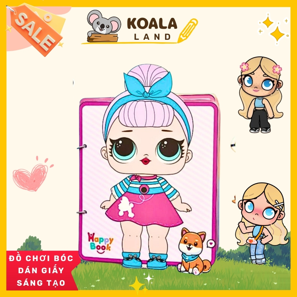 Học liệu bóc dán ngôi nhà búp bê thay đồ cho búp bê công chúa thời trang Happy Book Montessori h4h