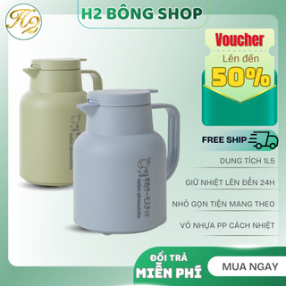 Bình thuỷ giữ nhiệt nóng lạnh Hokori 1l5 (3982) nhựa Việt Nhật cao cấp nắp ấn thông minh