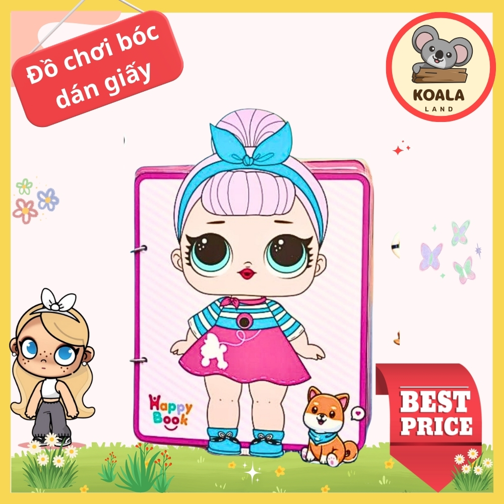 Học liệu bóc dán ngôi nhà búp bê thay đồ cho búp bê công chúa thời trang montessori h4v Giấy in chất lượng cao, cứng cáp