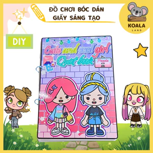 Đồ chơi bóc dán Búp bê giấy Cute and cool girl quiet book - sweetie pie montessori